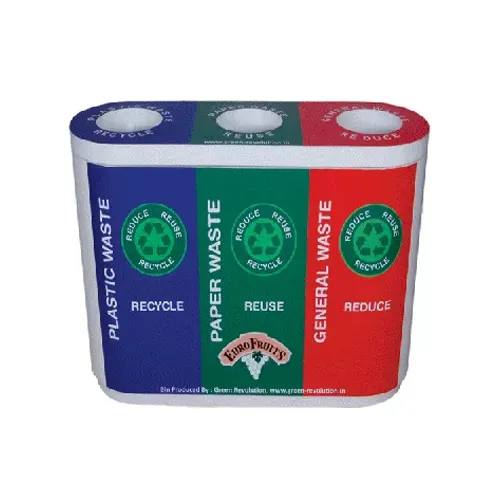 Heavy Duty Color-Coded Trio Fibreplast Waste Bin, 40 Liter